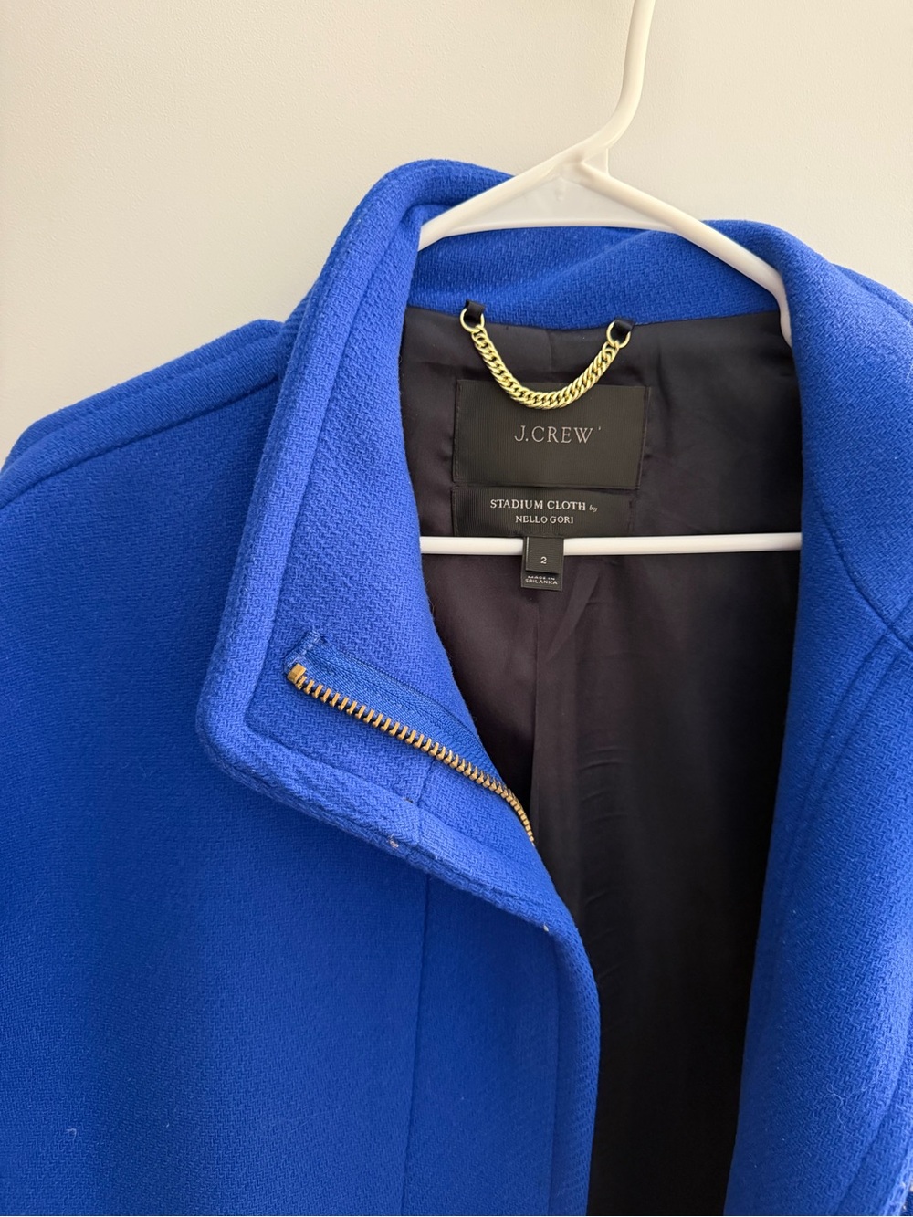 J. Crew Women’s Royal Blue Stadium Cloth Coat - Picture 3 of 5